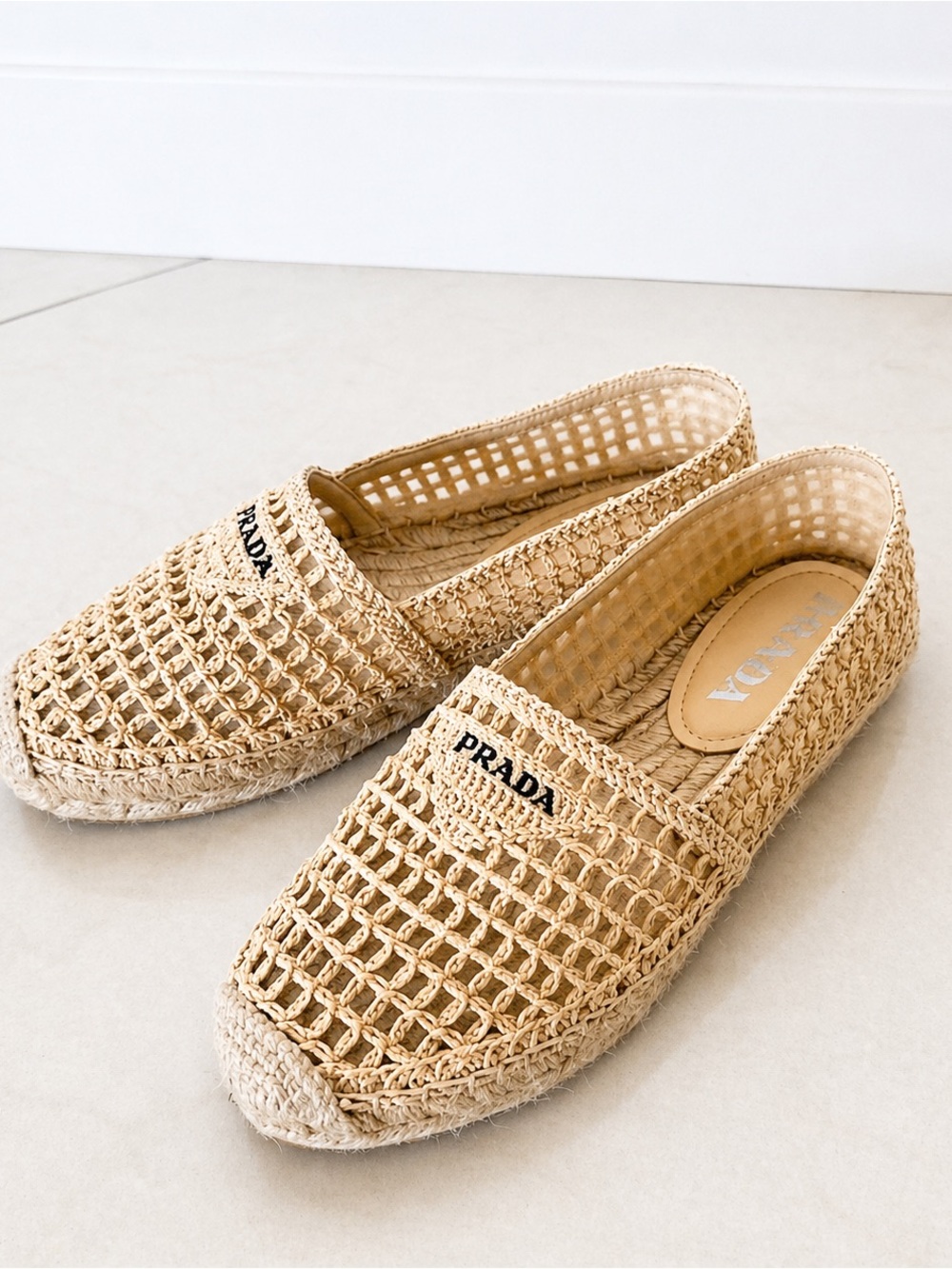 PRADA Natural Woven Espadrille Flats • Size 6 - Picture 2 of 4